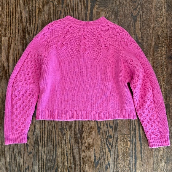 SEA NY Alpaca Wool Pink Cropped Brie Sweater - Picture 9 of 12